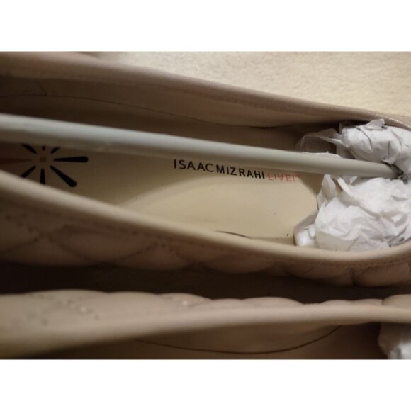 Isaac Mizrahi Live Wedge Heel Womens 7.5M Brown Leather Black Gold Trim - Picture 7 of 16